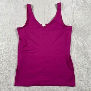 Eloise Women's L Magenta V Neck Seamless Tank Top Basic Layering Essential Top